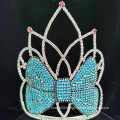 Miss World Pageant Crown Aqua Hair Bow Tiaras